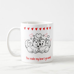 Valentine's day gift couple cute dog mug