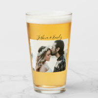 Valentine's Day gift Couple Photo Beer Glass