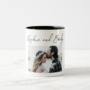 Valentine's Day Gift Couple Photo Two-Tone Coffee Mug