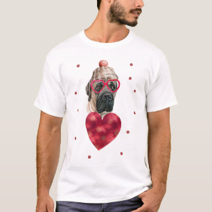Valentine's Day Gift English Mastiff Dog T-Shirt