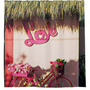 Valentine's day gift for bikers shower curtain