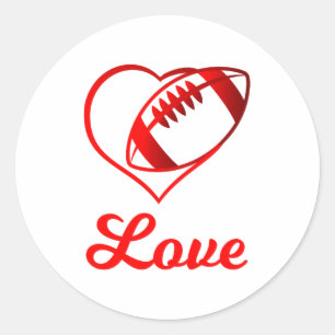 Valentines Day Gift For Football Lovers  Classic Round Sticker
