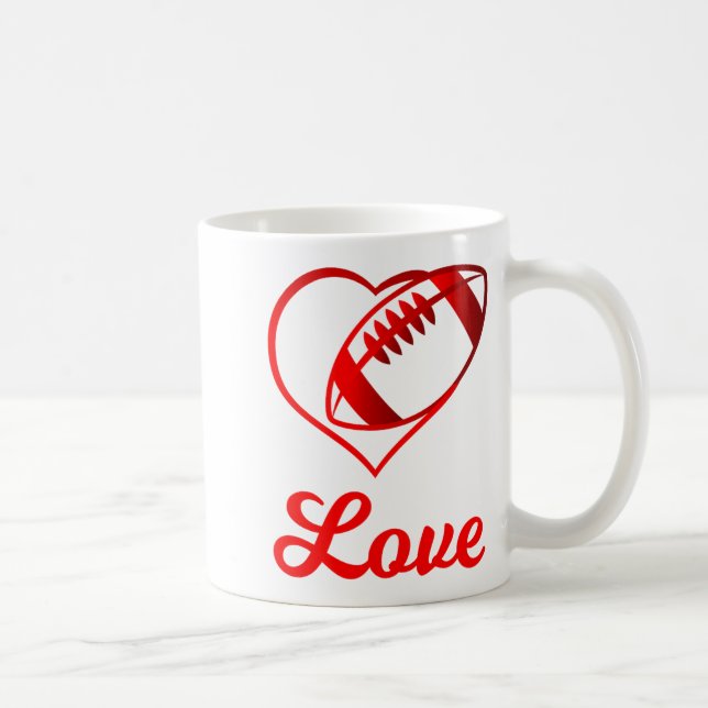 Valentines Day Gift For Football Lovers  Coffee Mug (Right)