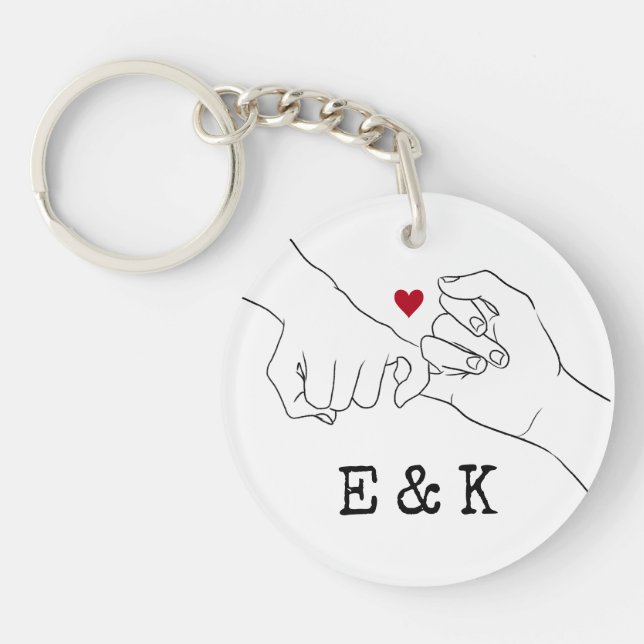 Valentine's Day Gift Pinky Promise Photo Couple  Key Ring (Front)