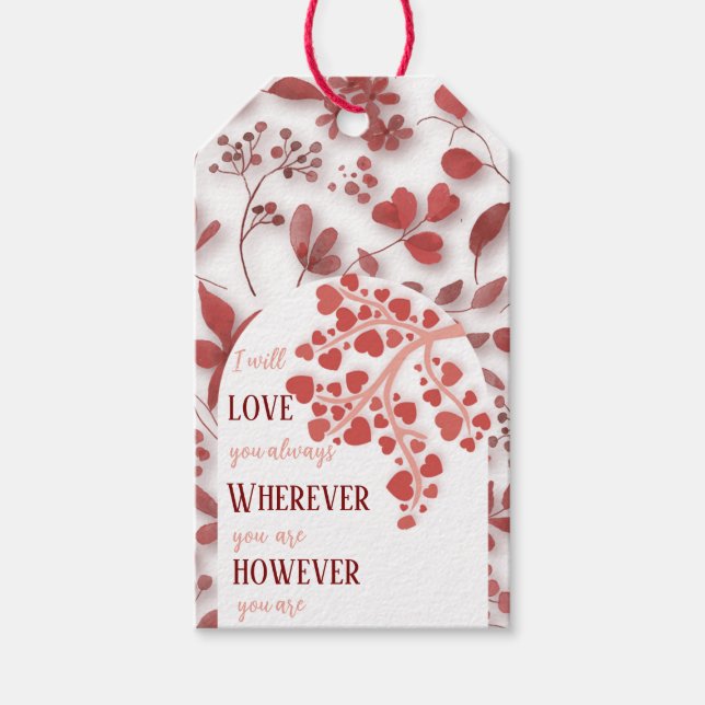 Valentine's Day Gift Tag - Elegant Design (Front)
