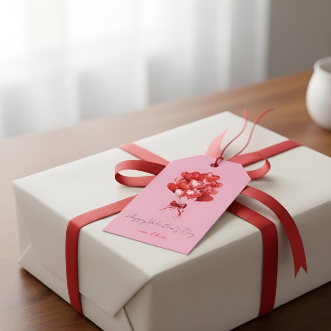 Valentine's Day Gift Tag with Heart-Shaped Balloon (Creator Uploaded)