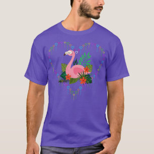 Valentines Day Gift Tropical Heart Flamingo T-Shirt