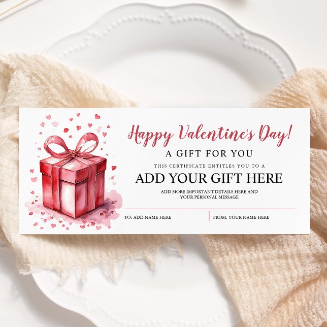 Valentines Day Gift Voucher Certificate Invitation (Creator Uploaded)