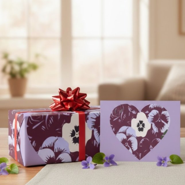 Valentine's Day Gift Wrap Violet Heart (Creator Uploaded)
