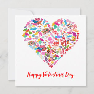 Valentines Day Gifts Candy Heart Shape Design Invitation