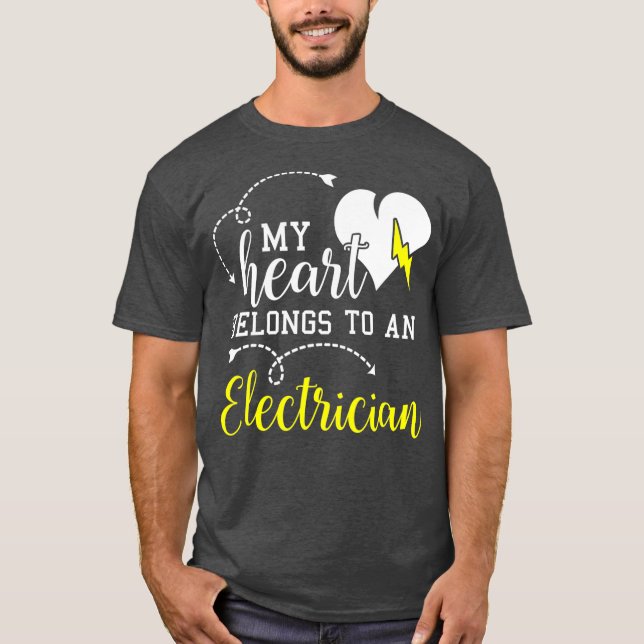 Valentines Day Gifts for Him Her Electrician T-Shirt (Front)