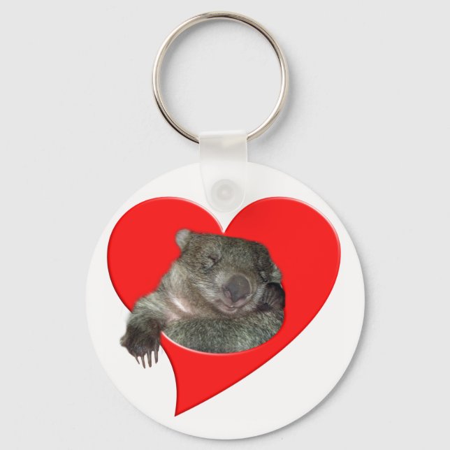 Valentine's Day Gifts, Wombat Love! Key Ring (Front)