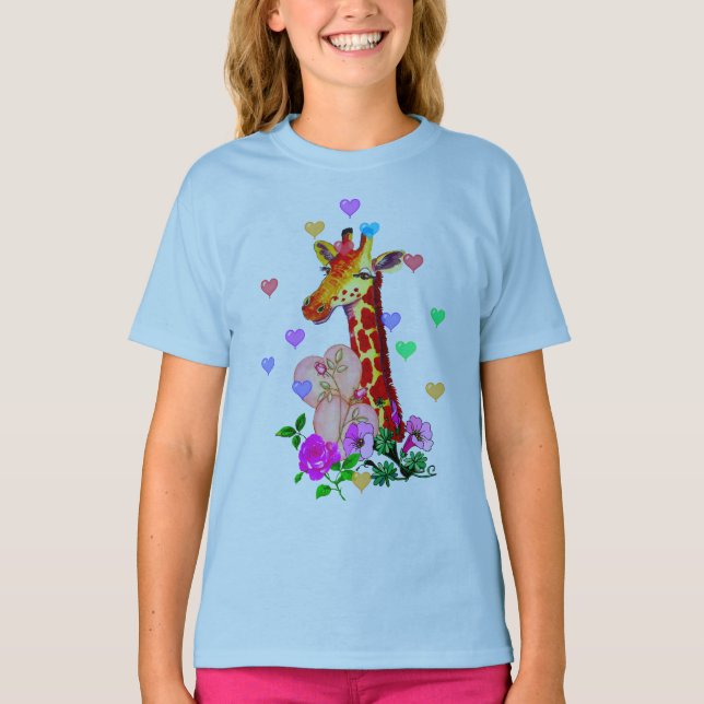 Valentine's Day Giraffe T-Shirt (Front)