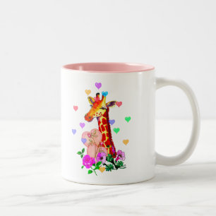 Valentine's Day Giraffe Two-Tone Coffee Mug
