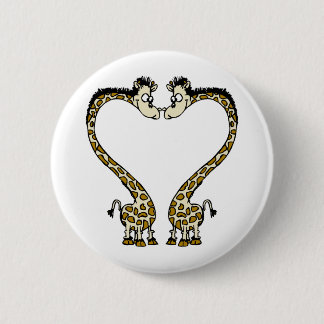 Valentine's Day Giraffee Heart 6 Cm Round Badge
