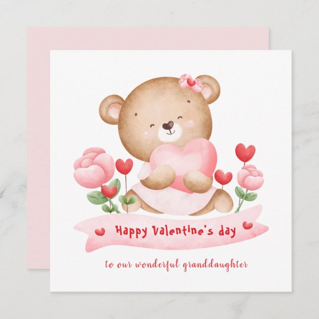 Valentine's day girl pink Valentine's day Card (Front/Back)