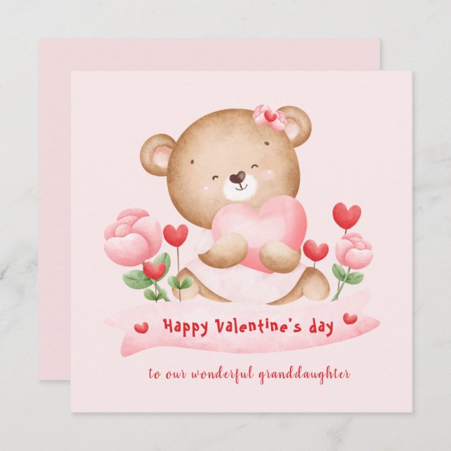 Valentine's day girl pink Valentine's day Card (Front/Back)