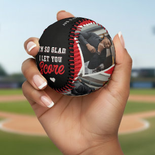 Valentine's Day Glad I Let You Score Photo Red Baseball