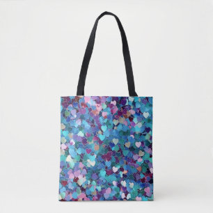 Valentine's Day glitter heart collage Tote Bag