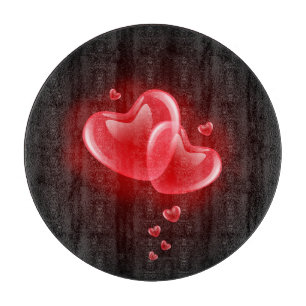 Valentine's day glowing hearts cutting board