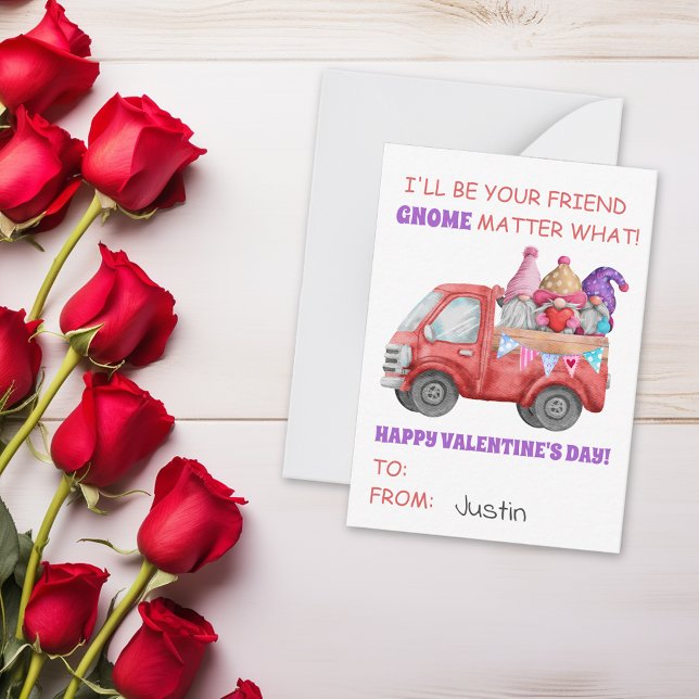 Valentine's Day Gnome Friends Classroom Child Kids Card (Creator Uploaded)