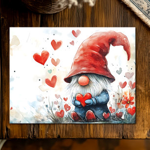 Valentine's Day Gnome Holiday Postcard