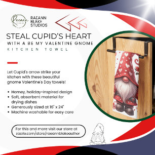 Valentine's Day Gnome Kitchen Towels