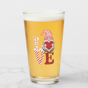 Valentines Day Gnome Love Couple Gifts for Her Glass