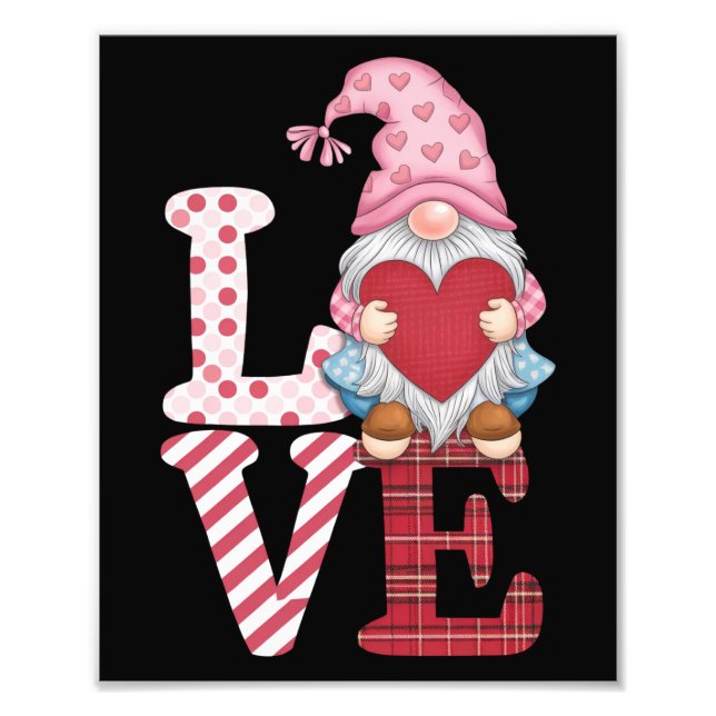 Valentines Day Gnome Love Couple Gifts for Her  Photo Print (Front)