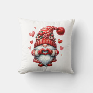 Valentine's Day Gnome with Heart Cushion
