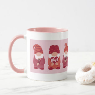 Valentines day gnomes cute creatures set  mug
