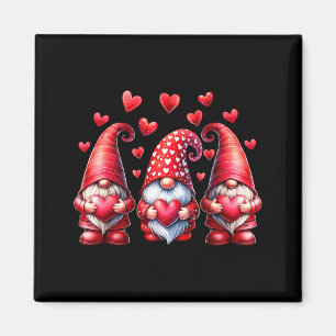 Valentines Day Gnomes Cute Red Hearts Love Gnome W Magnet