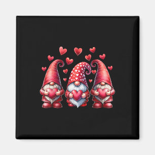 Valentines Day Gnomes Cute Red Hearts Love Gnome W Magnet
