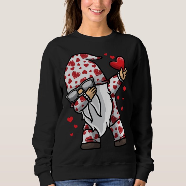 Valentines Day Gnomes Plaid And Hearts Love Gift Sweatshirt (Front)