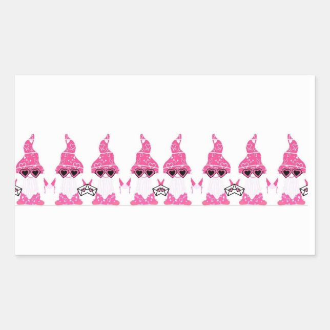 valentines day gnomes rectangular sticker (Front)