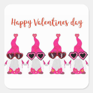 Valentine's Day gnomes Square Sticker