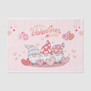 Valentine's Day Gnomes with Hearts Holiday Tissue Paper