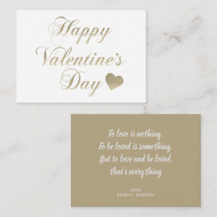 Valentine's Day Gold Glitter Heart  Card