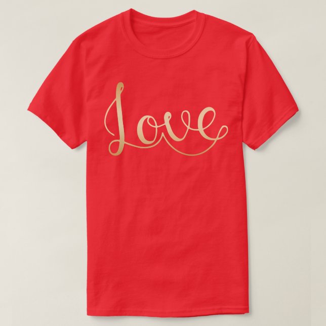 Valentines Day Gold T-Shirt (Design Front)