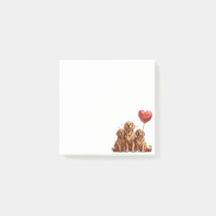 Valentines Day Golden Retriever Dog Post-it Notes