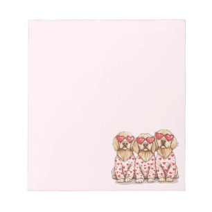 Valentines Day Golden Retriever Dogs Notepad