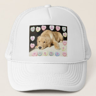 Valentine's Day Golden Retriever Trucker Hat
