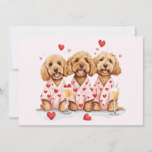 Valentines Day Goldendoodle Dogs Holiday Card