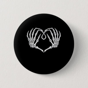 Valentines Day Gothic Heart With Skeleton Hands Va 6 Cm Round Badge