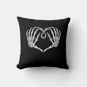 Valentines Day Gothic Heart With Skeleton Hands Va Cushion