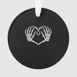 Valentines Day Gothic Heart With Skeleton Hands Va Ornament