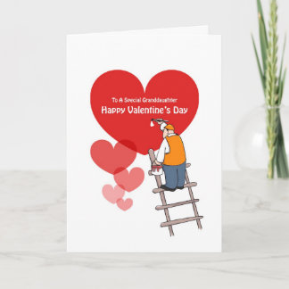 Valentine's Day Granddaughter Cards, Red Hearts Holiday Card