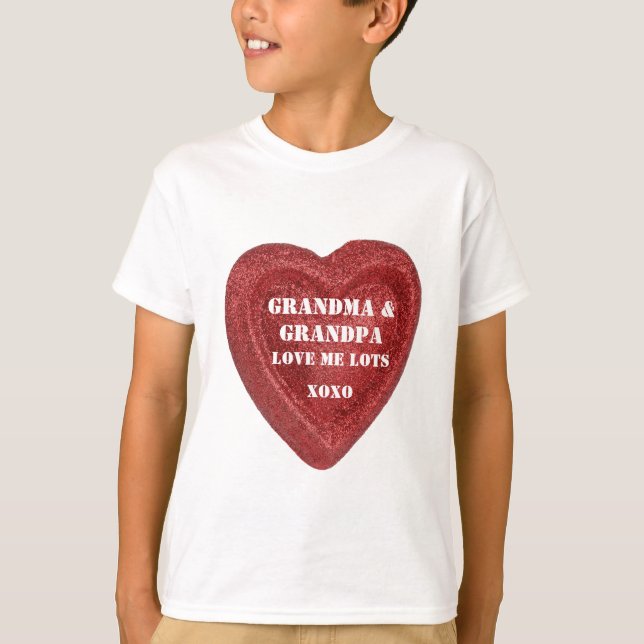 Valentine's Day Grandma & Grandma Love Me Heart T-Shirt (Front)