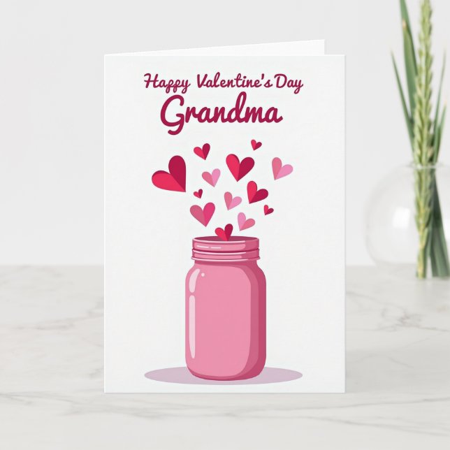 Valentines Day Grandma Hearts Card (Front)