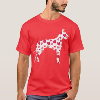 Valentines Day Great Dane Hearts Puppy Dog Lover T-Shirt
